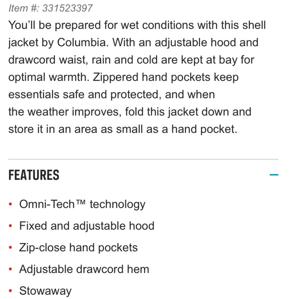 Columbia Arcadia II 2L Shell Jacket - Picture 5 of 5